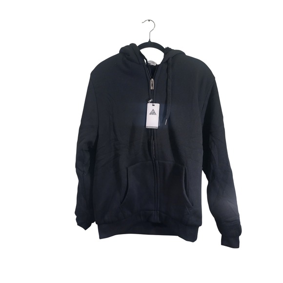 Zity Sports Group Other - Zity Sports Group Mens Sherpa Lined Full Zip Hoodie Black Jacket Large ZITY0652